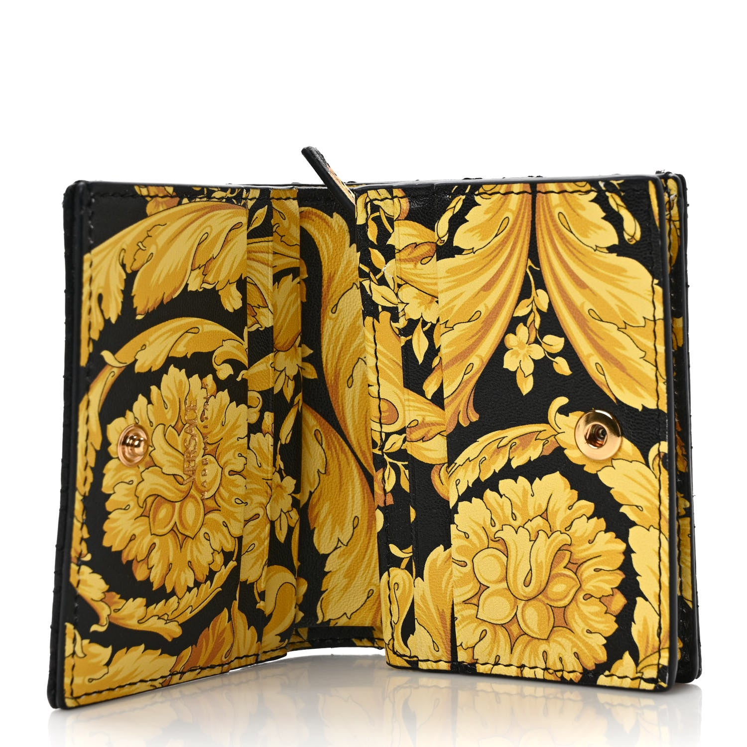 Versace Nappa Quilted Virtus Bifold Wallet Black 5 of 7