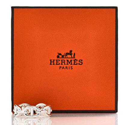 Hermes Sterling Silver PM Chaine d'Ancre Enchainee Band Ring 55 7.25 9 of 9