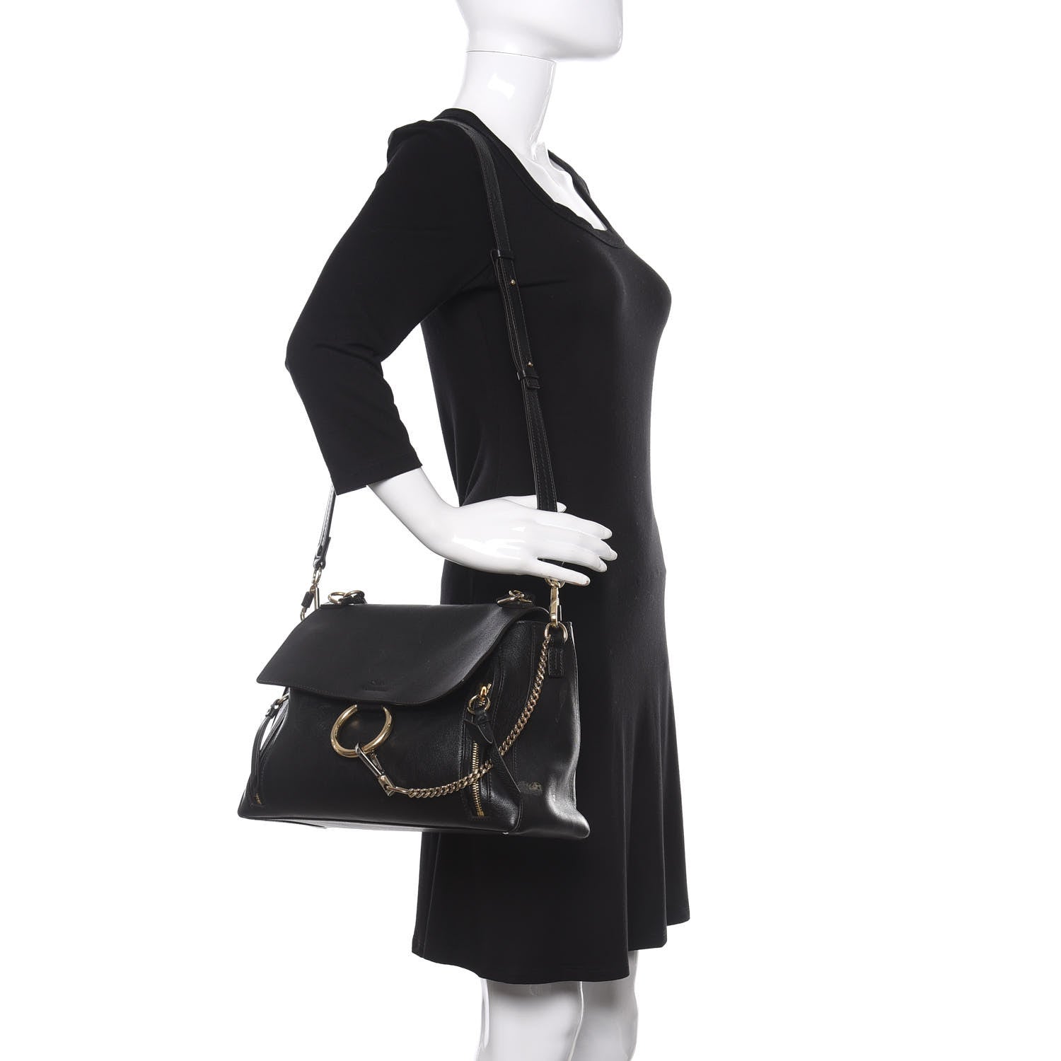 Chloe Calfskin Medium Faye Day Shoulder Bag Black 2 of 17