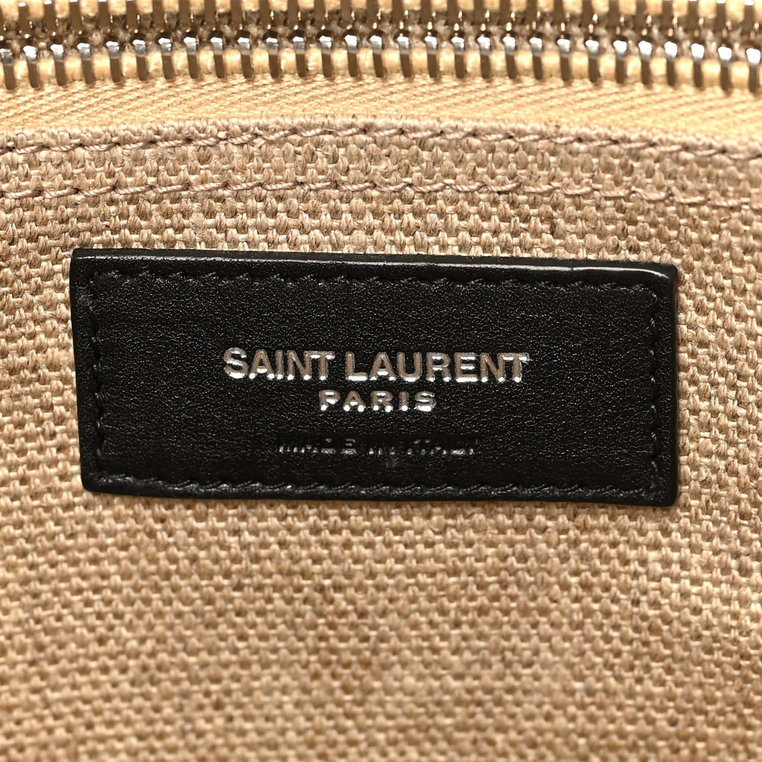 Saint Laurent Linen Calfskin Rive Gauche Tote Optic White 6 of 6