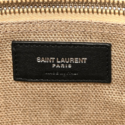 Saint Laurent Linen Calfskin Rive Gauche Tote Optic White 6 of 6