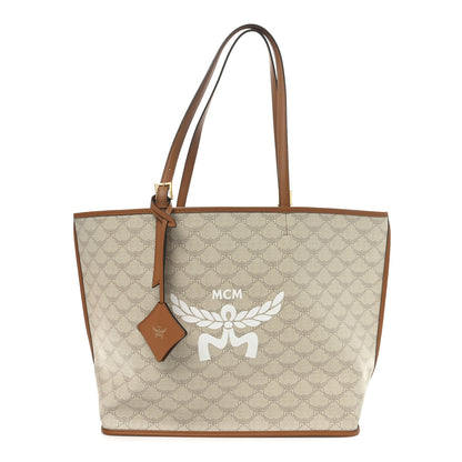MCM Lauretos Nappa Medium Himmel Shopper Tote Oatmeal 1 of 9