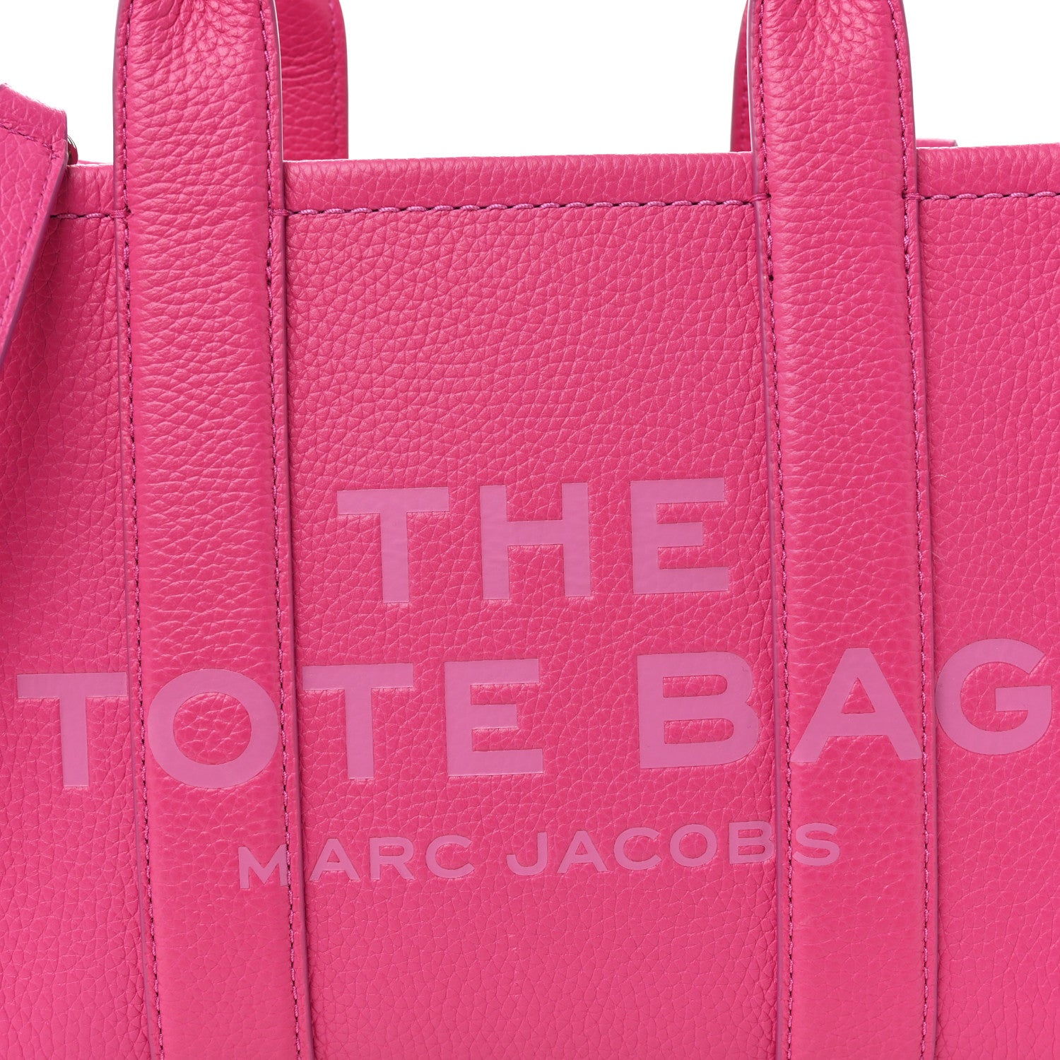 Marc Jacobs Grained Calfskin Small The Tote Bag Hot Pink 9 of 12