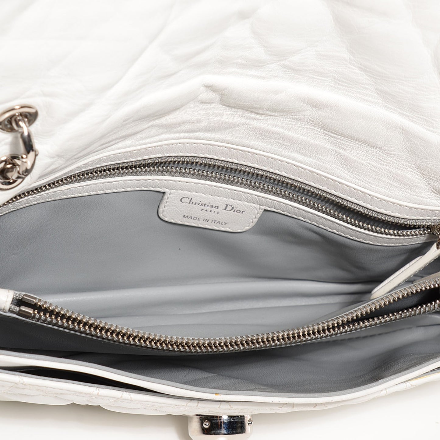 Lambskin Cannage Rendezvous Small Flap White