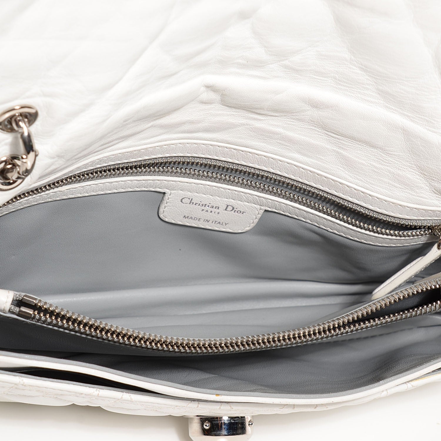 Christian Dior Lambskin Cannage Rendezvous Small Flap White 5 of 9