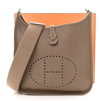 Hermes Taurillon Clemence Evelyne III PM Etoupe 11 of 11