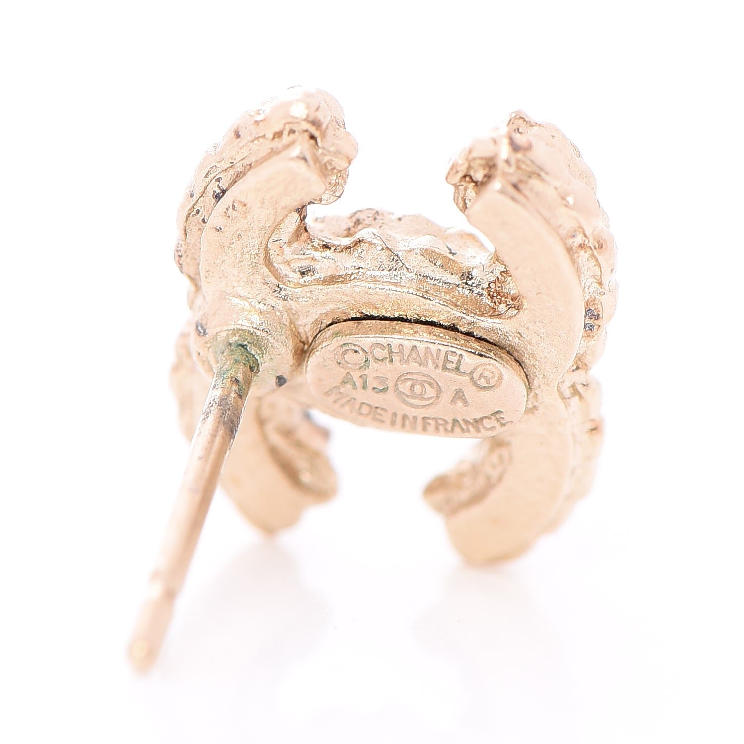 Chanel Crystal Mini CC Earrings Gold 4 of 5
