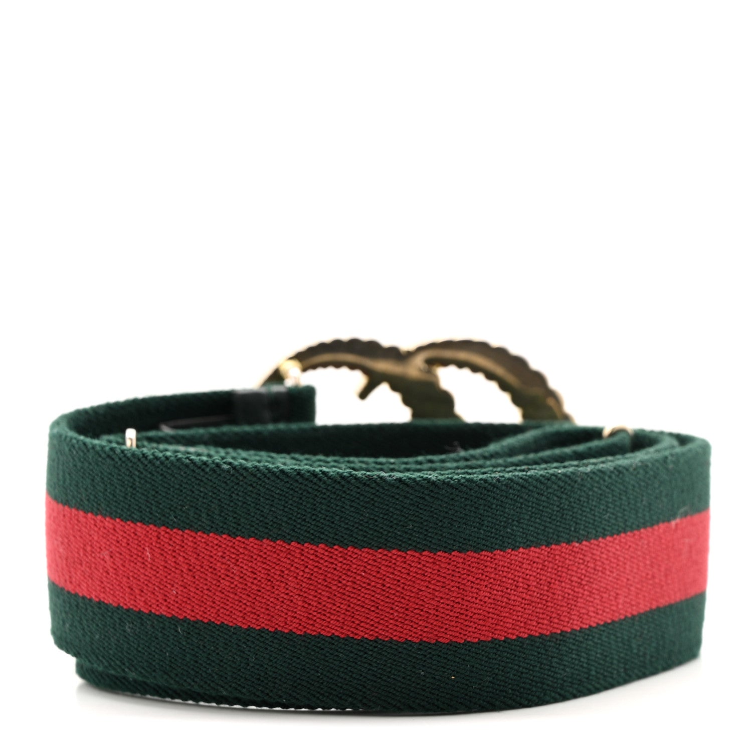 Gucci Canvas Torchon Double G Web Belt 85 34 Verde 2 of 6