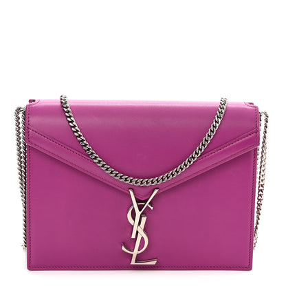 Saint Laurent Smooth Calfskin Monogram Cassandra Clasp Bag Electric Fuchsia 1 of 10