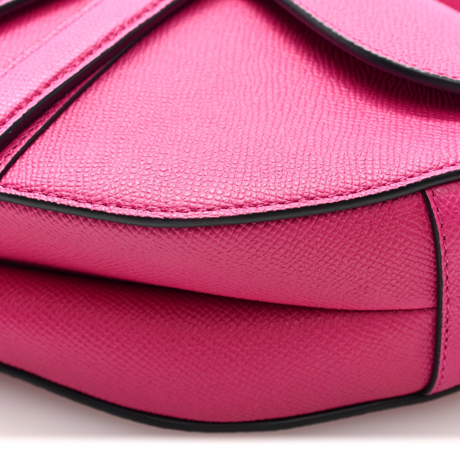 Christian Dior Grained Calfskin Saddle Bag With Strap Fuchsia 19 of 19