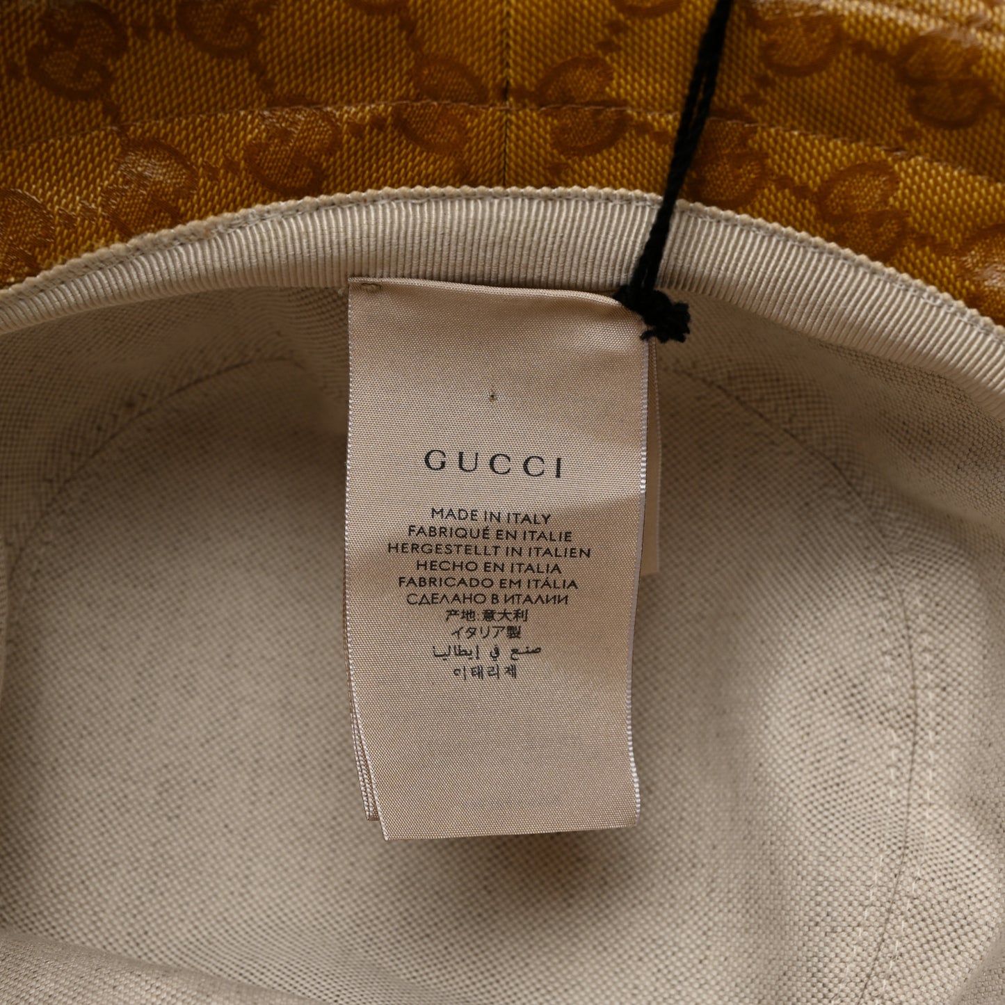 X ADIDAS Crystal Monogram Textured Dollar Calfskin Trefoil Embroidered Stefanos Bucket Hat 57 Mid Natural New Acero