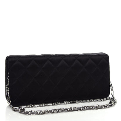 Chanel Satin Quilted CC Clutch With Chain Black 4 of 10