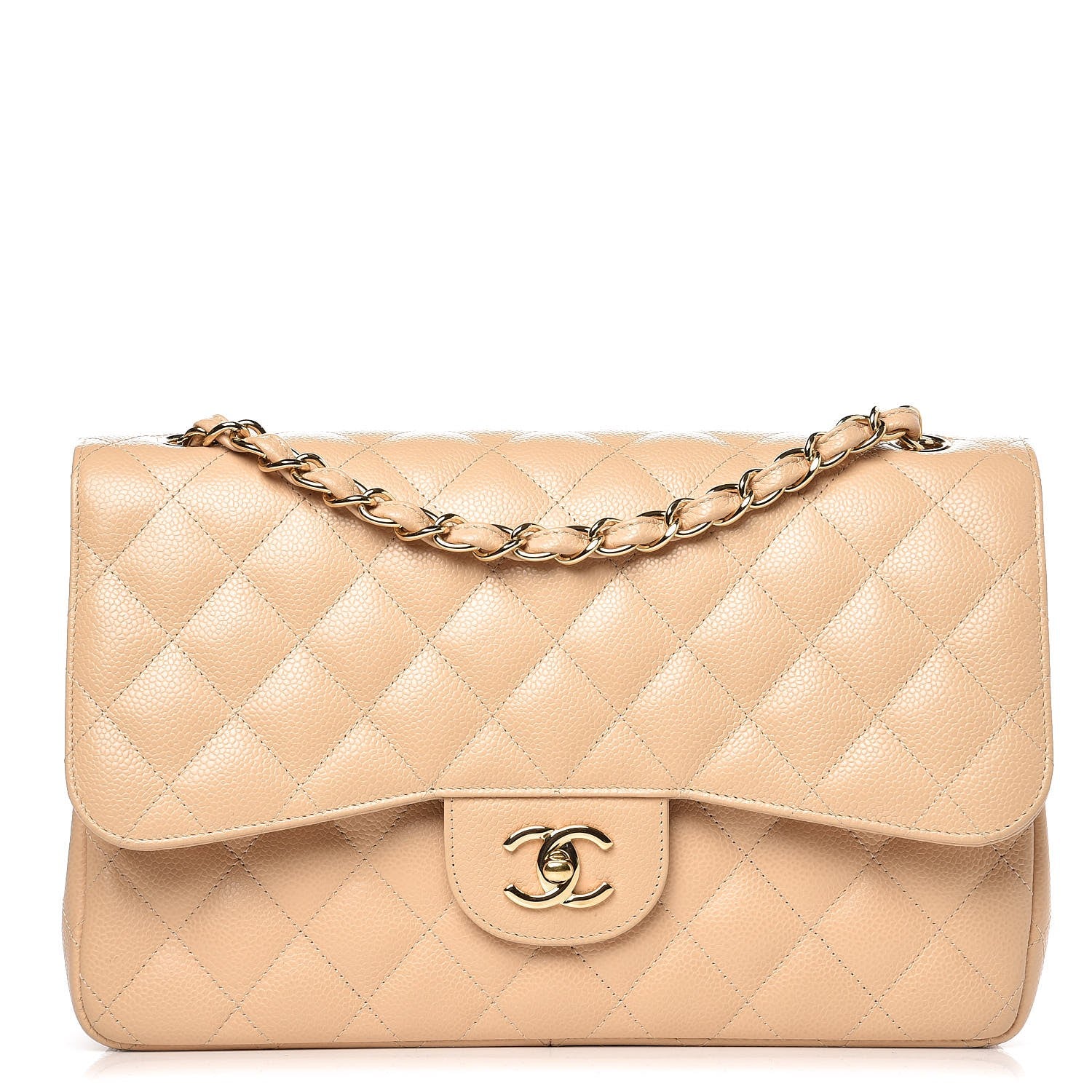 Chanel Caviar Quilted Jumbo Double Flap Beige Clair 1 of 10