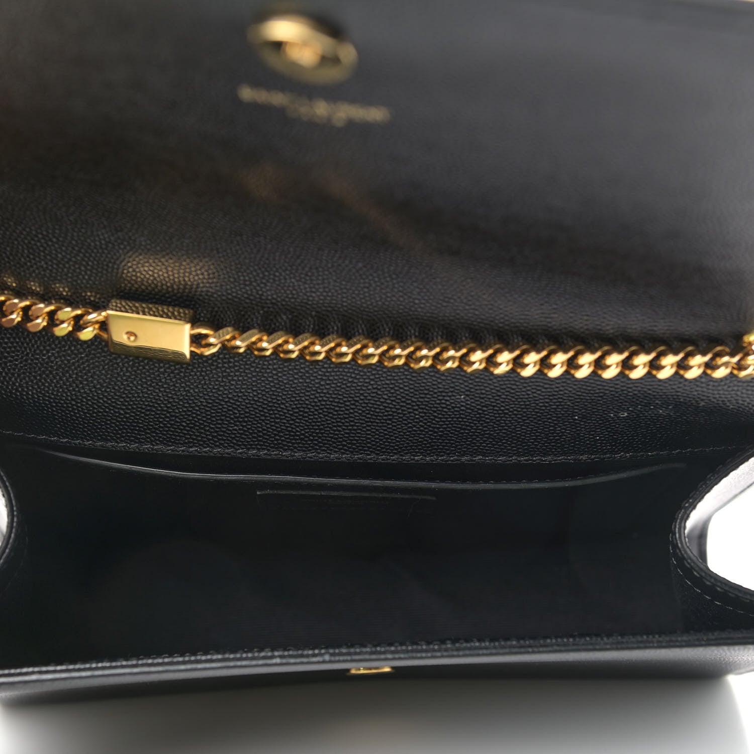 Saint Laurent Grain De Poudre Medium Classic Monogram Kate Satchel Black 5 of 11