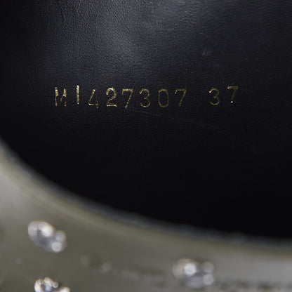 Saint Laurent Rubber Studded Festival Rain Boots 37 New Kaki Fonce 9 of 9