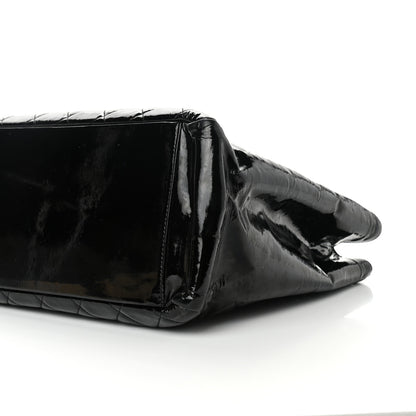 Chanel Patent Quilted Grand Shopping Tote GST Black 8 of 10
