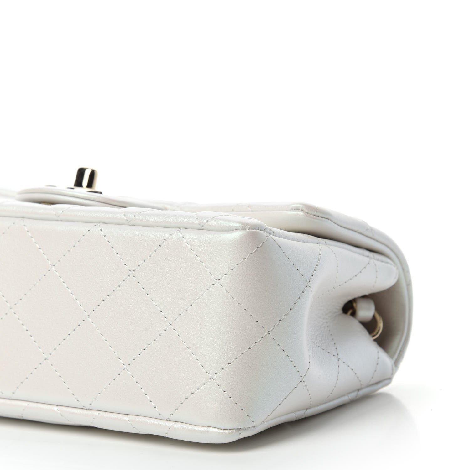 Chanel Iridescent Calfskin Quilted Mini Rectangular Flap White 7 of 11