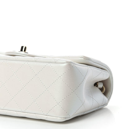 Chanel Iridescent Calfskin Quilted Mini Rectangular Flap White 7 of 11