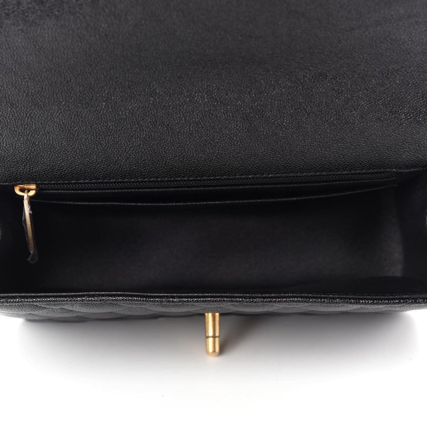 Caviar Quilted Mini Top Handle Rectangular Flap Black