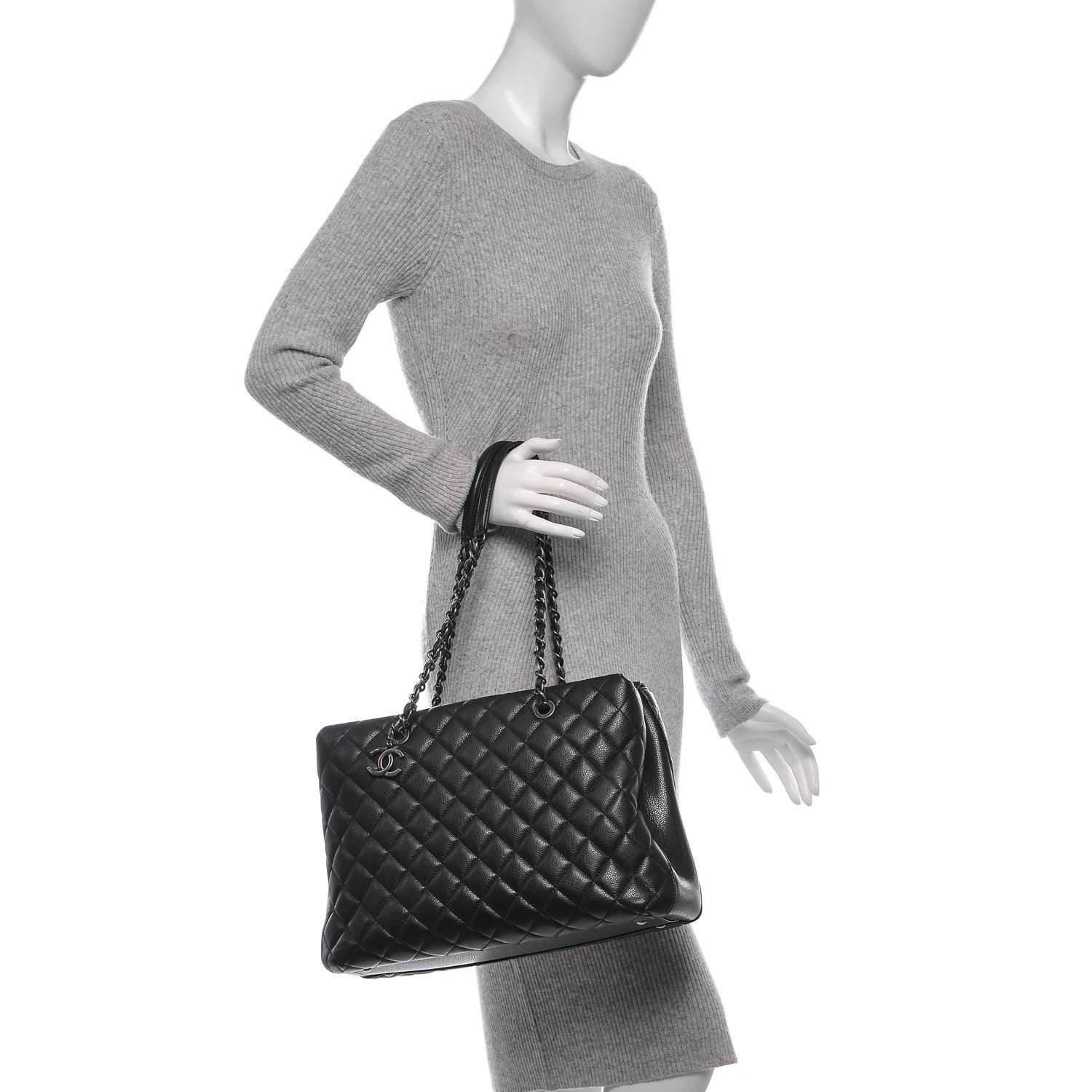 Chanel Caviar Quilted City Shopping Tote Black 2 of 7