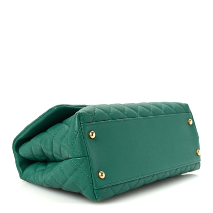 Chanel Caviar Quilted Small Coco Handle Flap Green 4 of 11