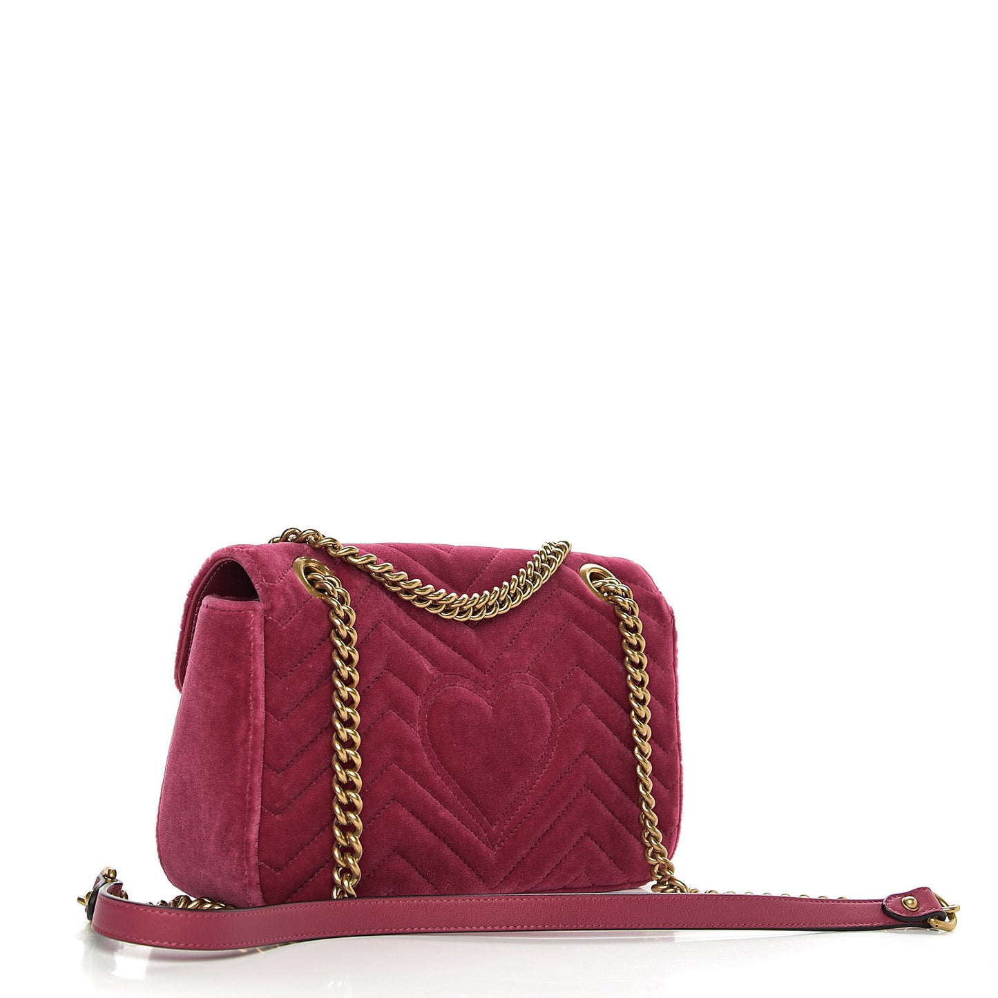 Velvet Matelasse Small GG Marmont Shoulder Bag Light Raspberry Rose