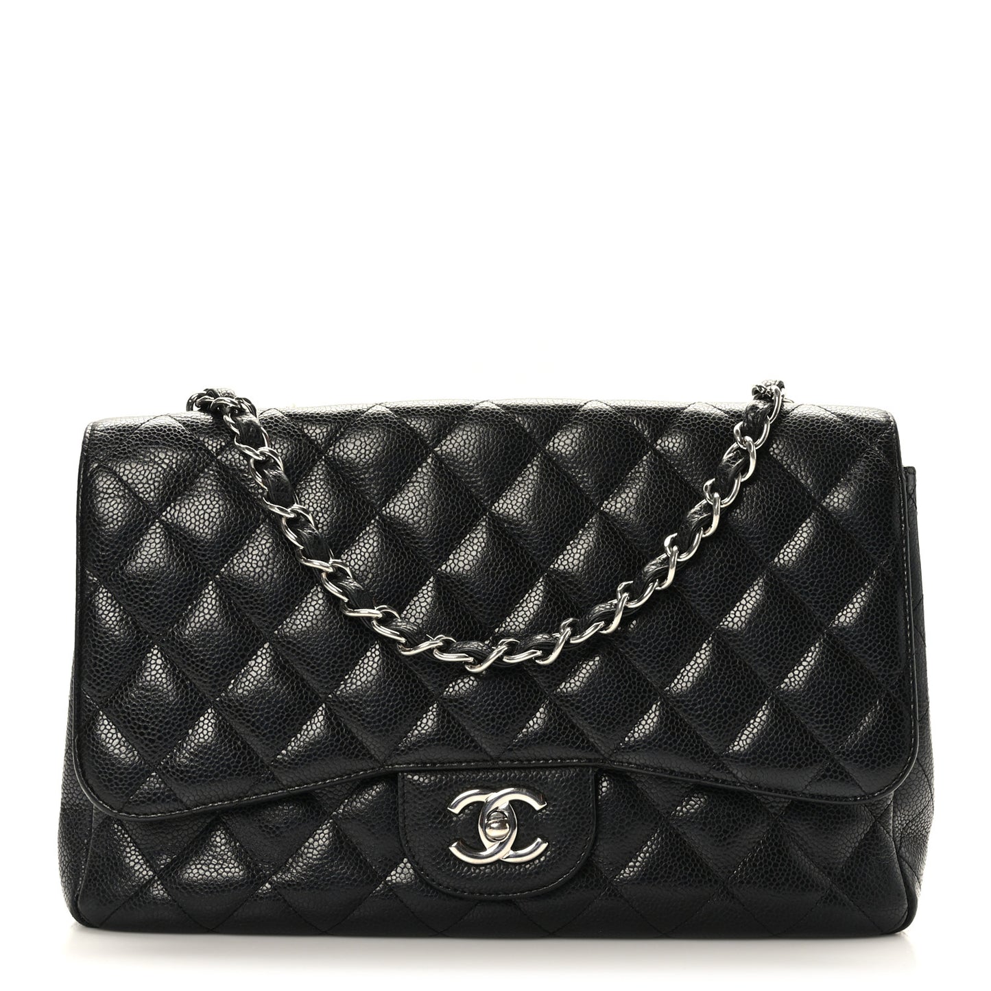 Caviar Quilted Jumbo Single Flap Black