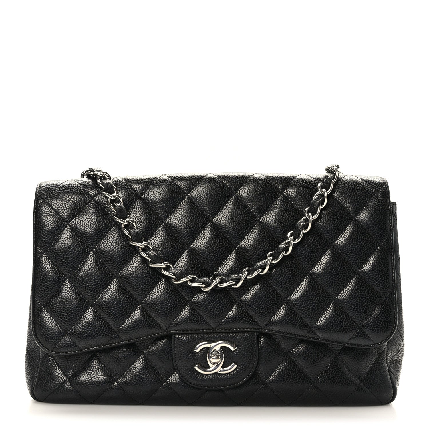 Chanel Caviar Quilted Jumbo Single Flap Black 1 of 9