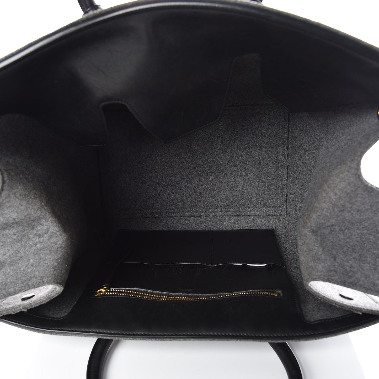 Felt Calfskin Medium Tie Knot Tote Grey Black
