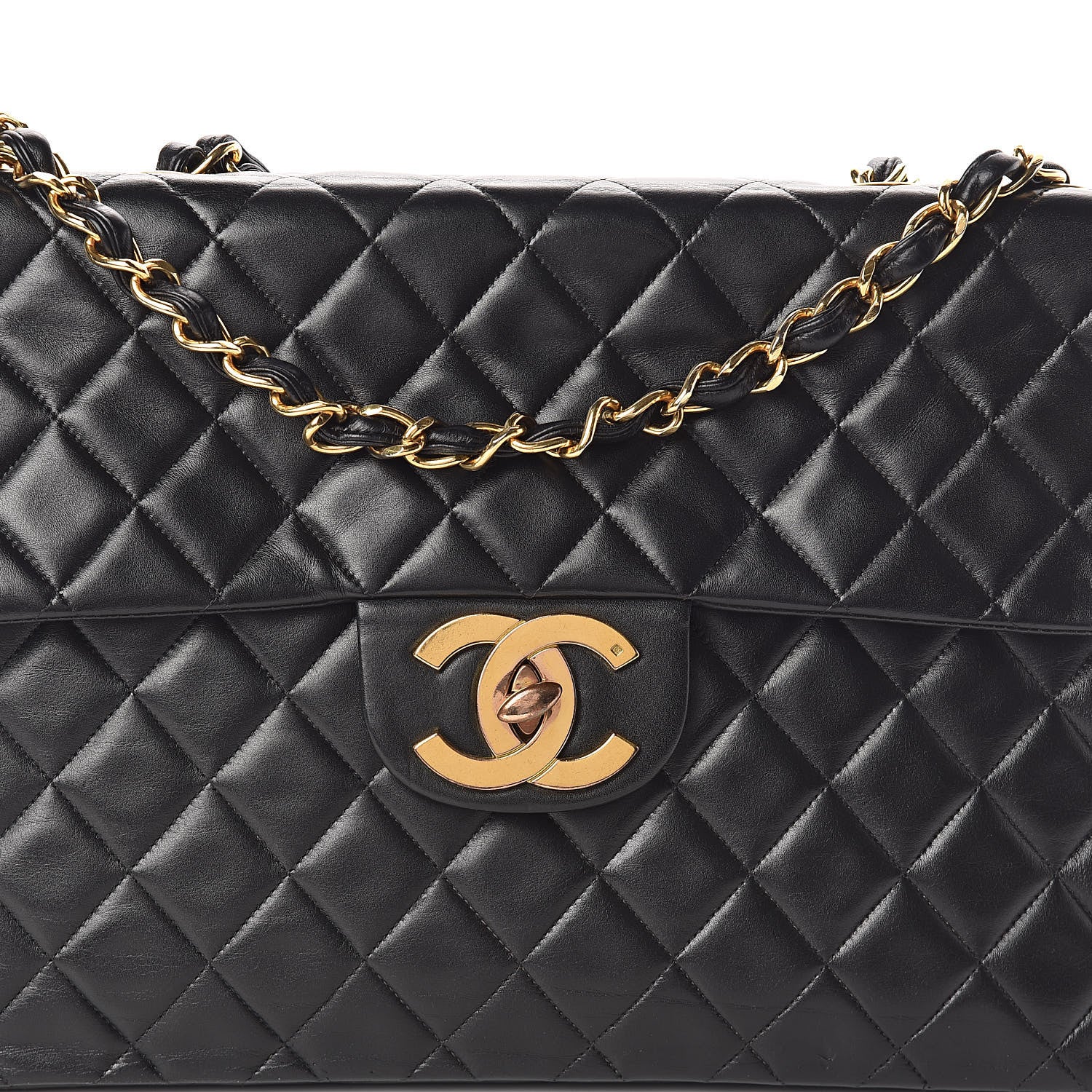 Chanel Lambskin Quilted XL Jumbo Single Flap Black 15 of 17
