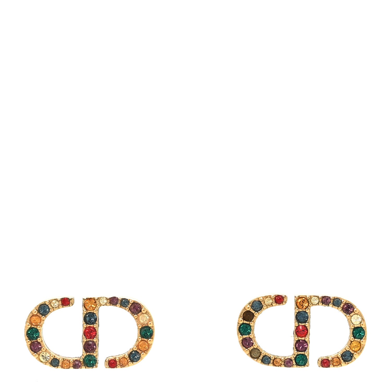 Christian Dior Crystal Clair D Lune Earrings Multicolor Gold 1 of 4