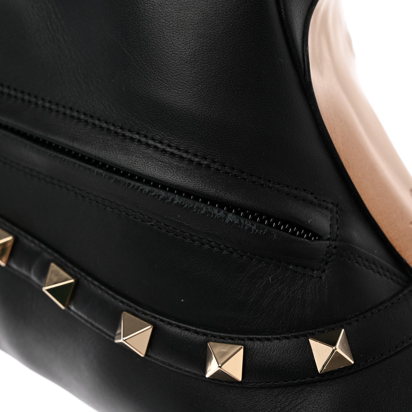 Smooth Calfskin Rockstud 85mm Ankle Boots 37 Black