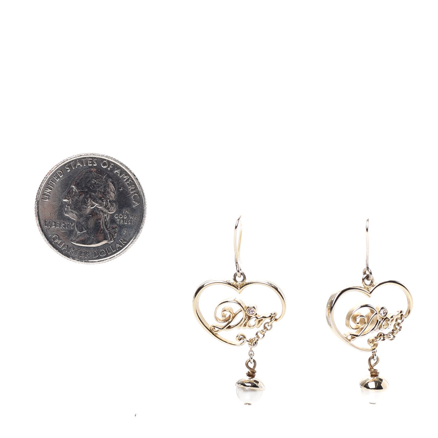 Pearl Love Hoop Earrings Gold