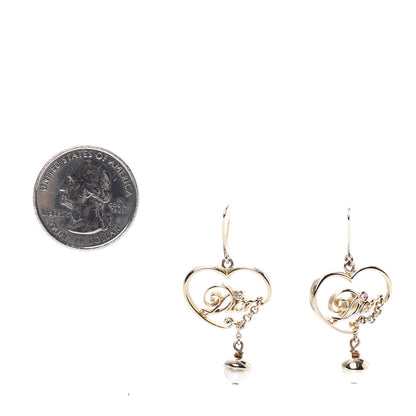 Christian Dior Pearl Love Hoop Earrings Gold 2 of 3