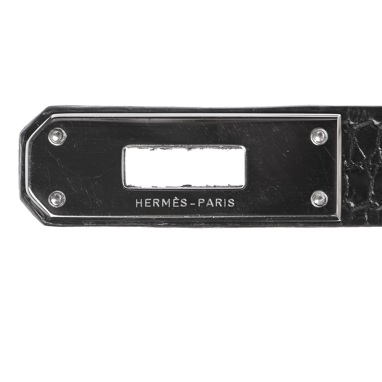 Hermes Shiny Niloticus Crocodile Kelly Cut Pochette Black 12 of 21