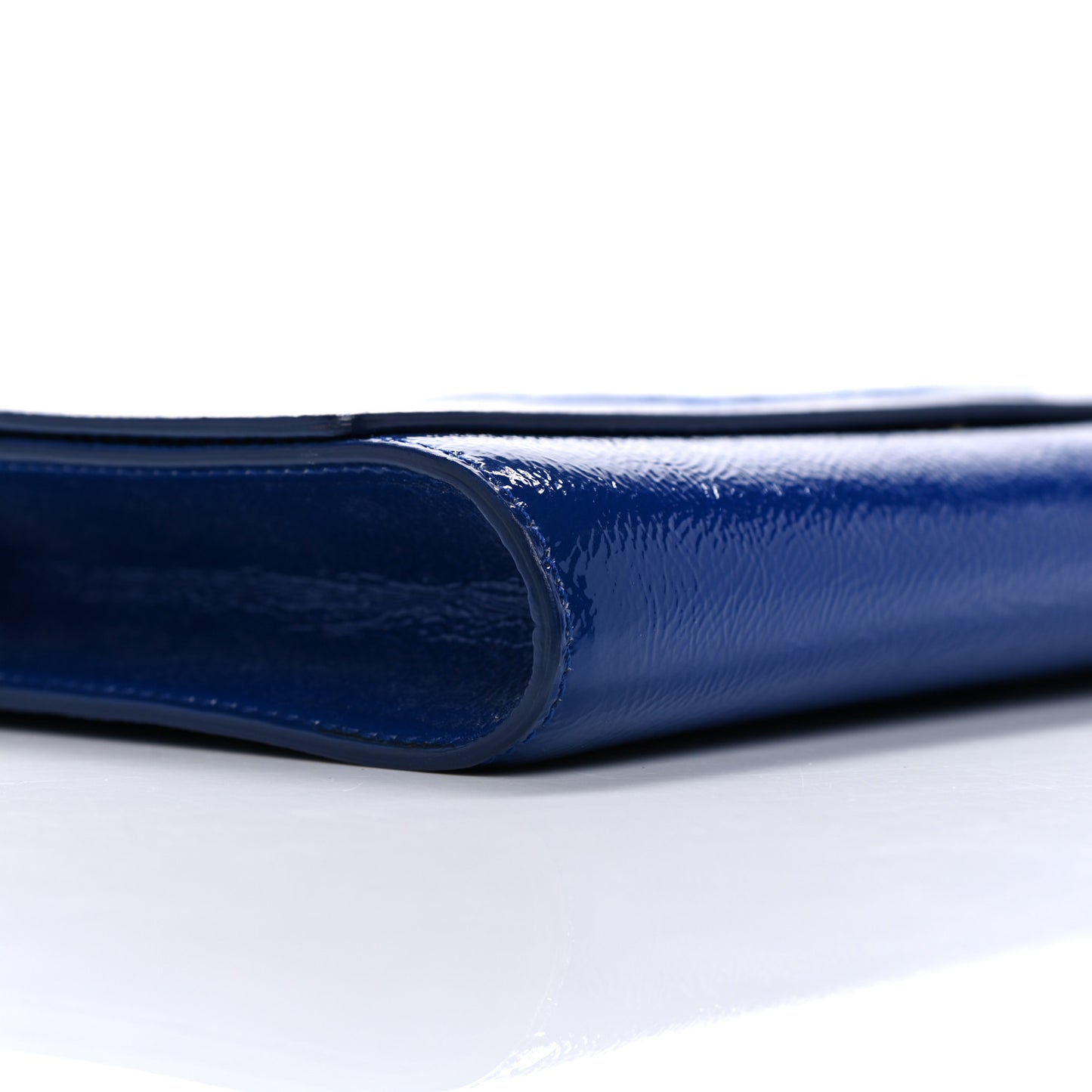 Textured Patent Monogram Large Belle De Jour Clutch Royal Blue