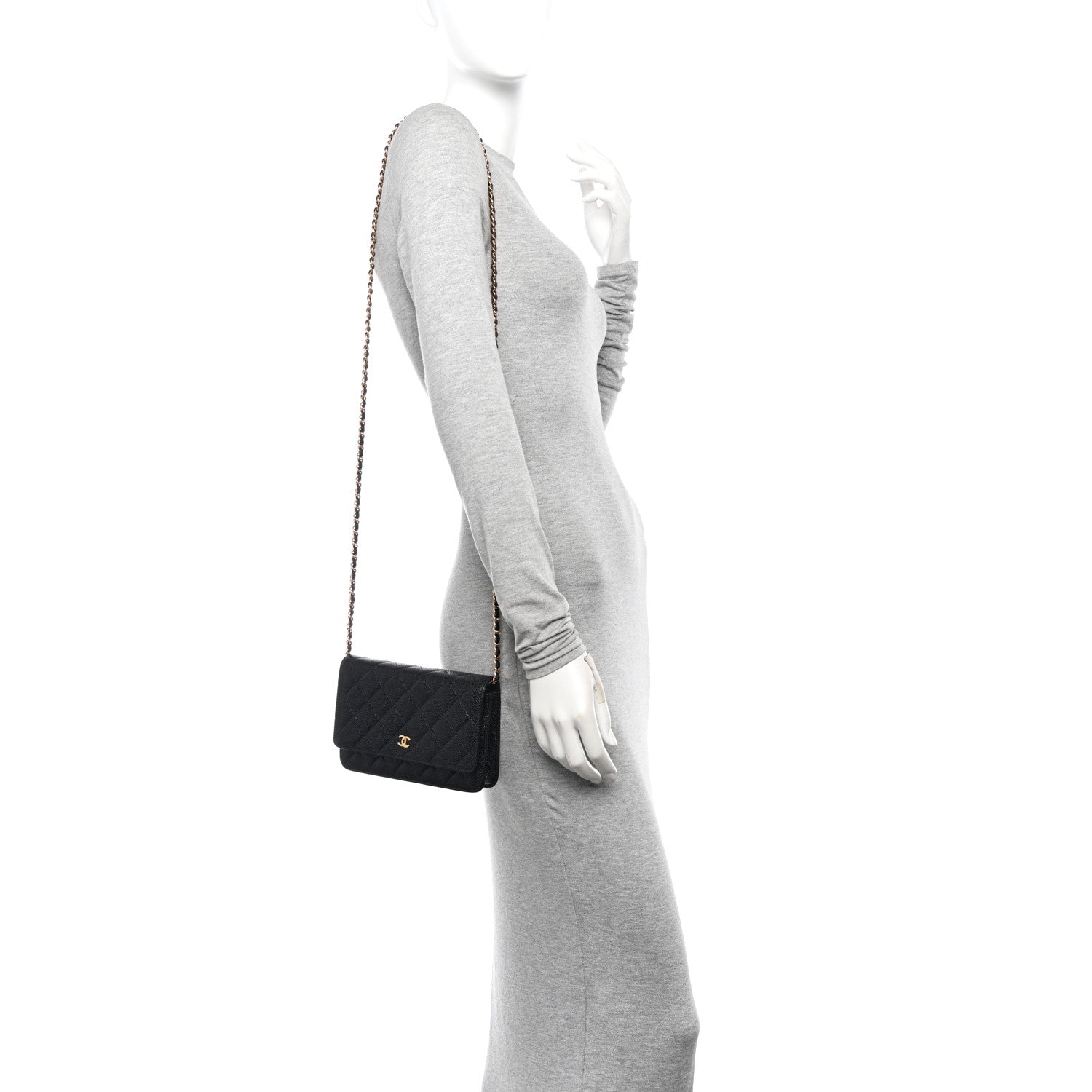 Chanel Caviar Quilted Wallet on Chain WOC Black 2 of 11