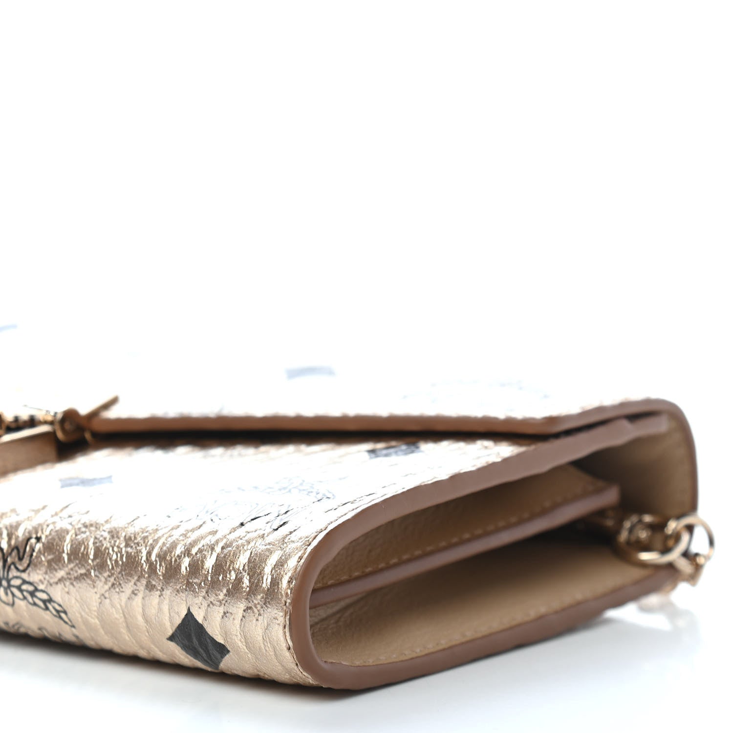 MCM Metallic Visetos Patricia Wallet On Chain Gold 8 of 8
