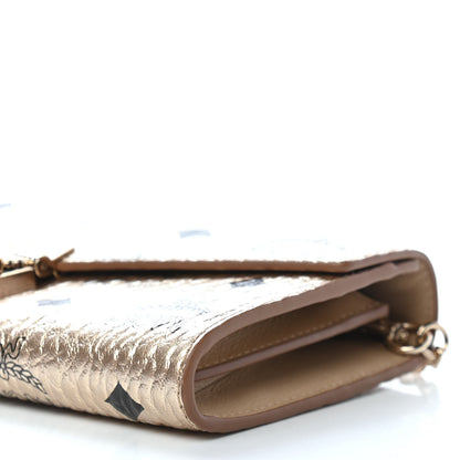 MCM Metallic Visetos Patricia Wallet On Chain Gold 8 of 8
