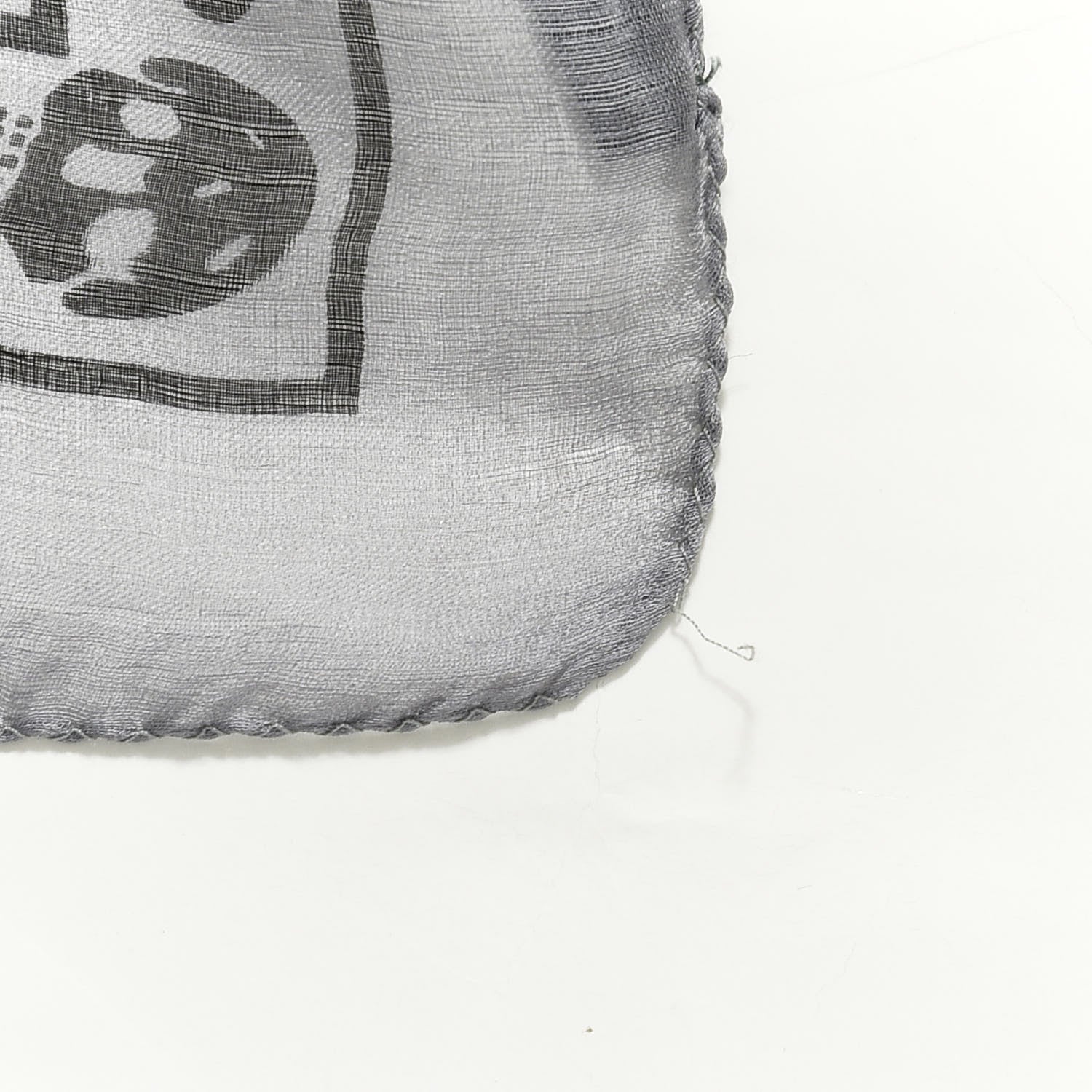Alexander McQueen Silk Skull Scarf Ivory Black 3 of 6