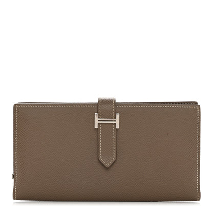 Hermes Epsom Bearn Gusset Wallet Etoupe 1 of 8