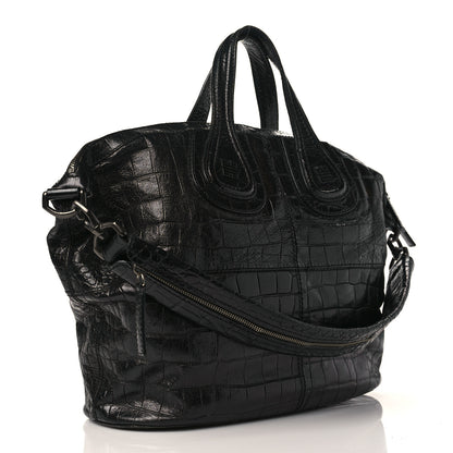 Givenchy Calfskin Crocodile Embossed Medium Nightingale Black 3 of 11