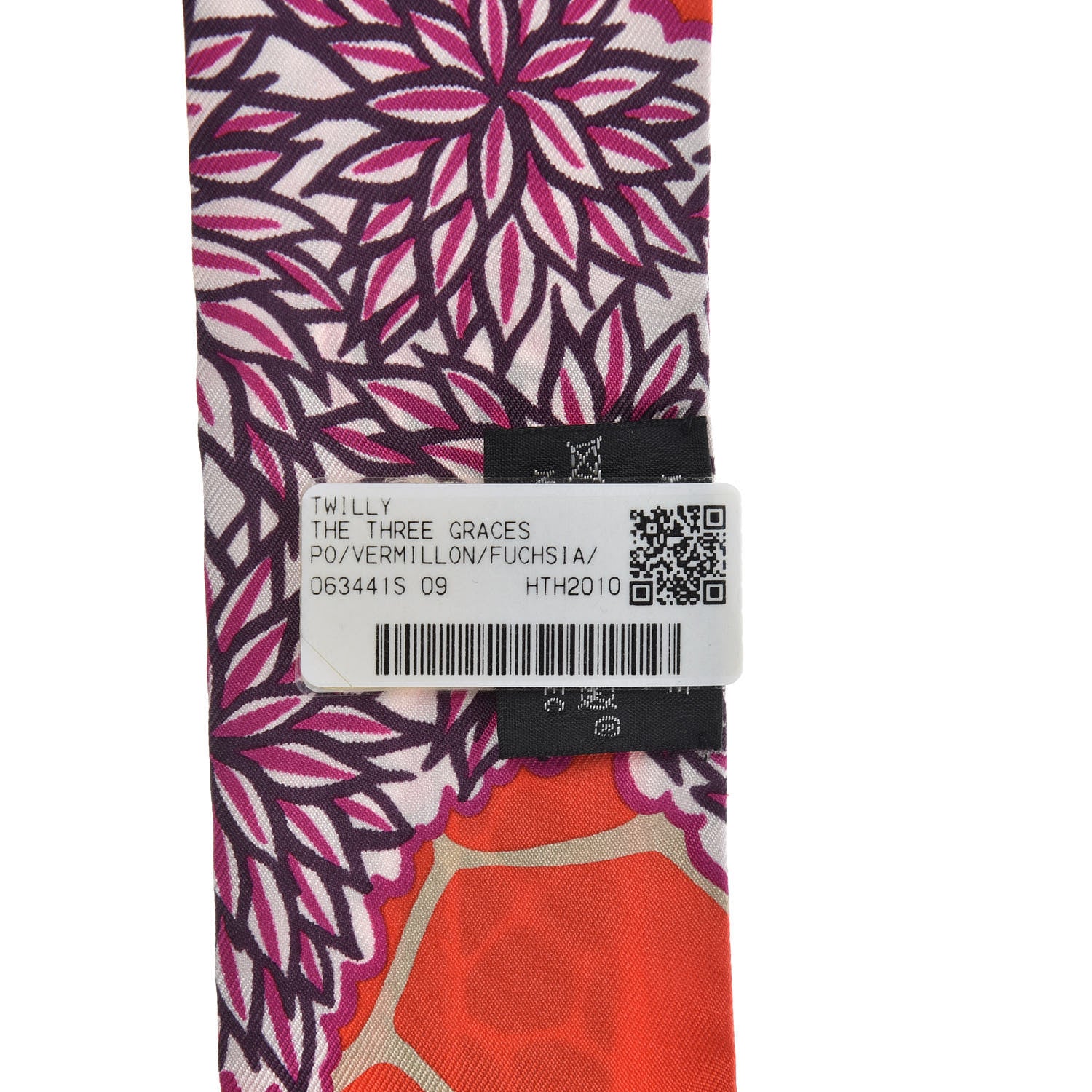 Hermes Silk The Three Graces Twilly Vermillion Fuchsia 3 of 4
