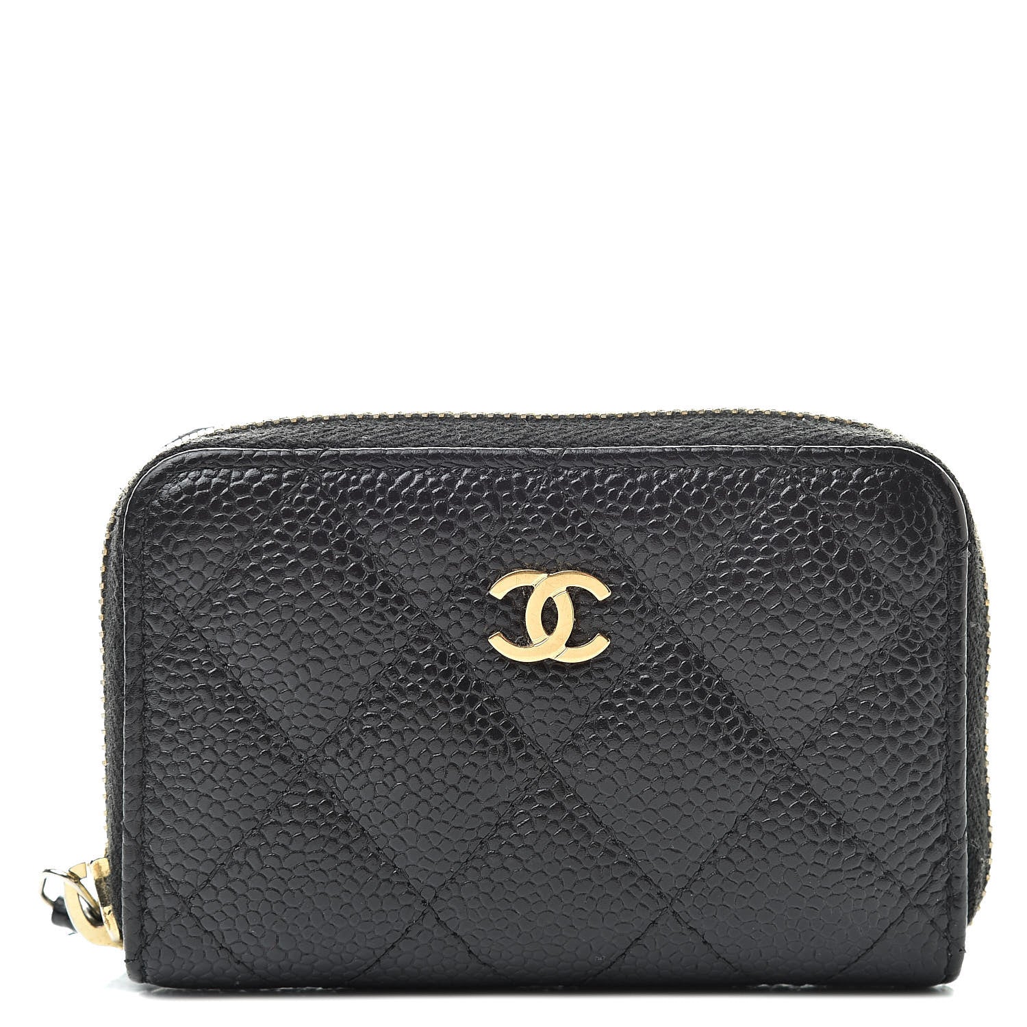 Chanel Caviar Quilted Zip Coin Purse Black 1 of 10