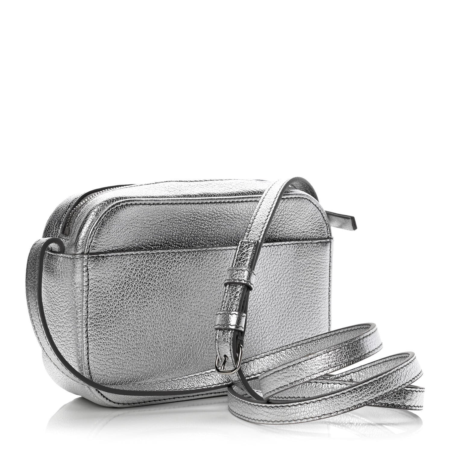 Balenciaga Metallic Goatskin Logo XS Everyday Camera Bag Argent Black 4 of 10
