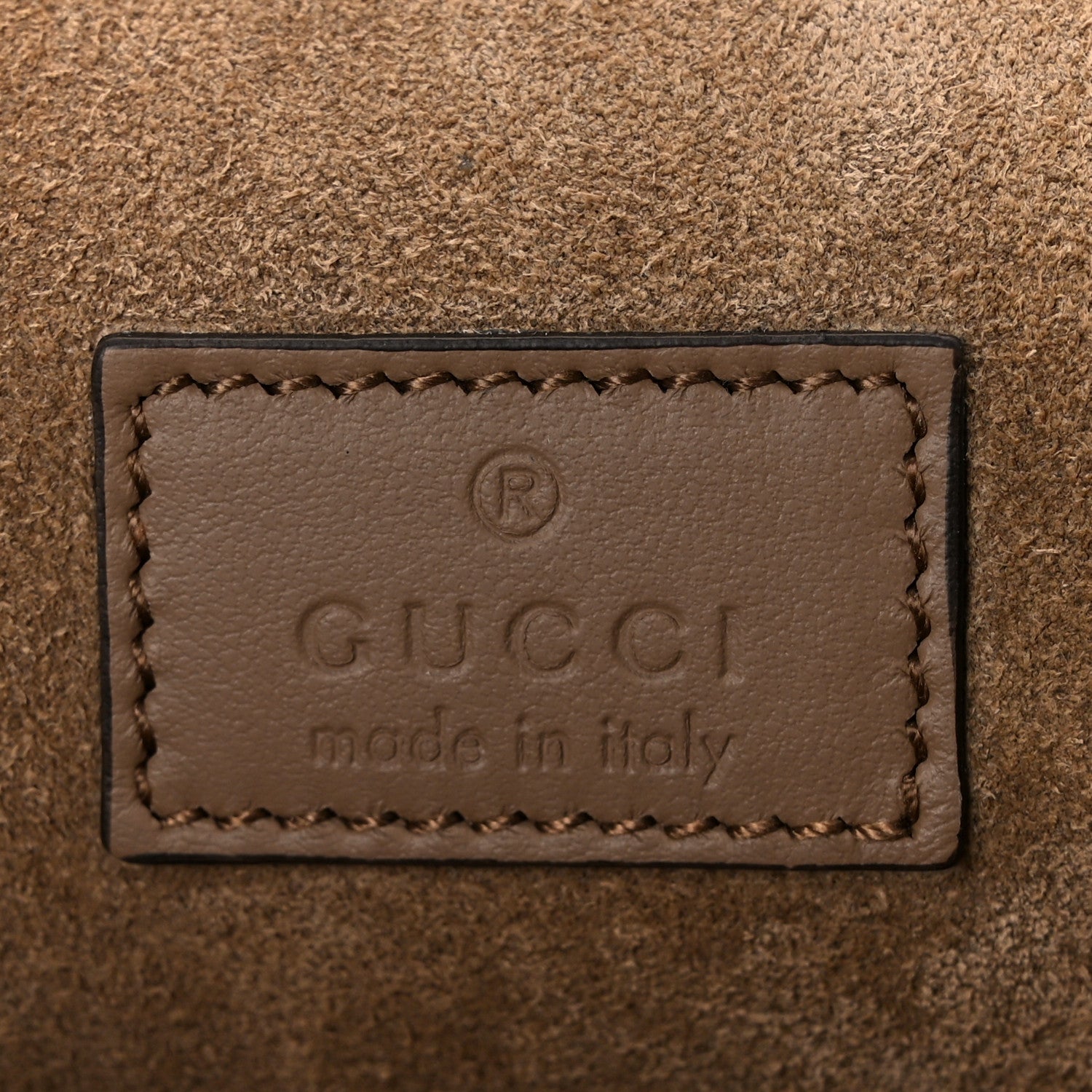 Gucci GG Supreme Monogram Suede Crystal Small Dionysus Shoulder Bag Beige Ebony Taupe 6 of 14