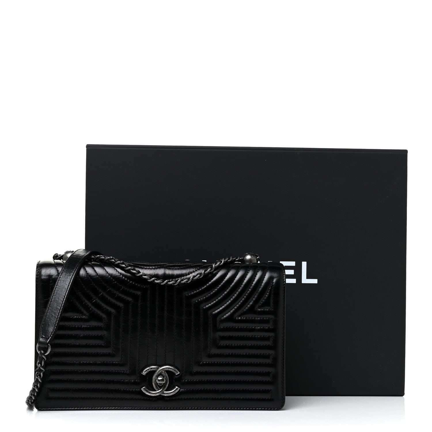 Chanel Glazed Calfskin Quilted Medium Korean Garden Flap Black 14 of 14
