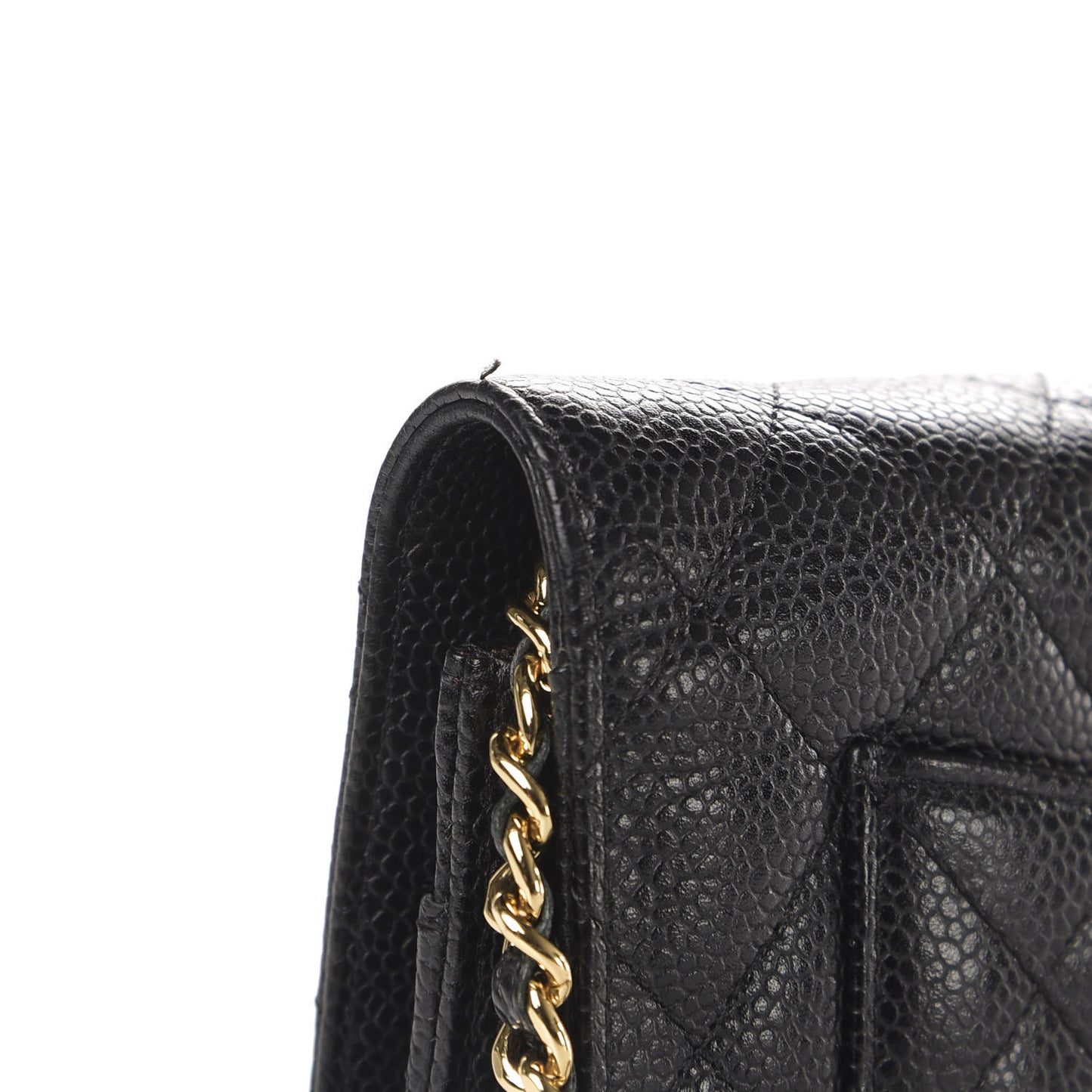 Caviar Quilted Wallet On Chain WOC Black