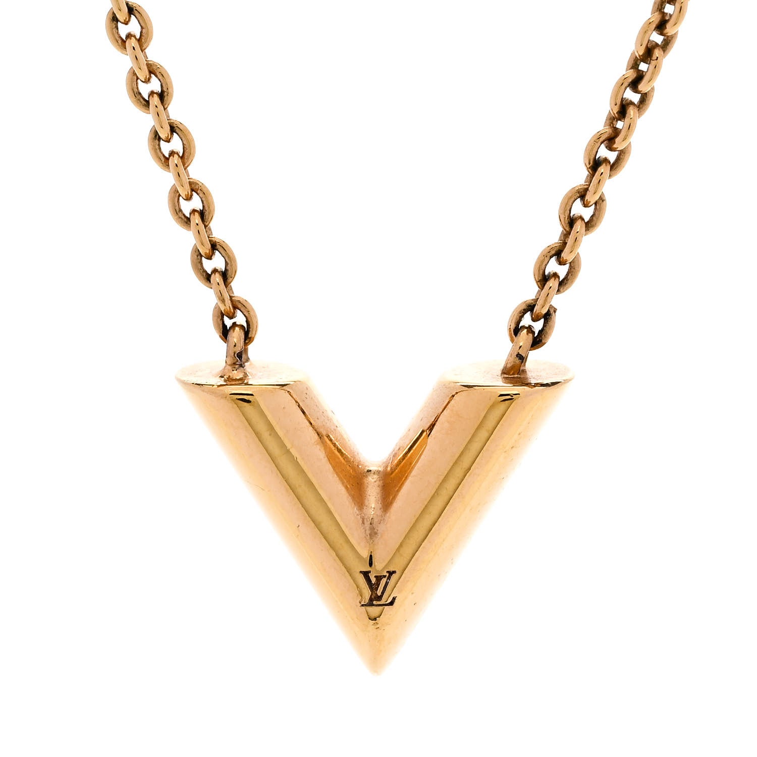 Louis Vuitton Essential V Necklace Gold 4 of 6