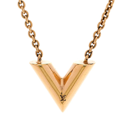 Louis Vuitton Essential V Necklace Gold 4 of 6